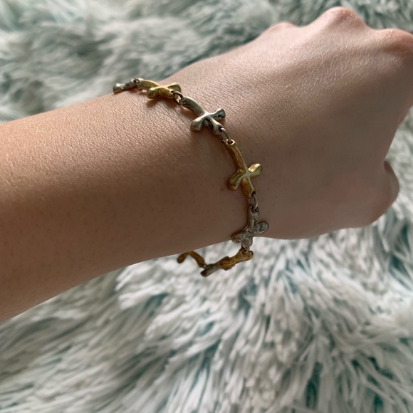 ✨TWO TONE CROSS BRACELET✨ - Picture 4 of 4